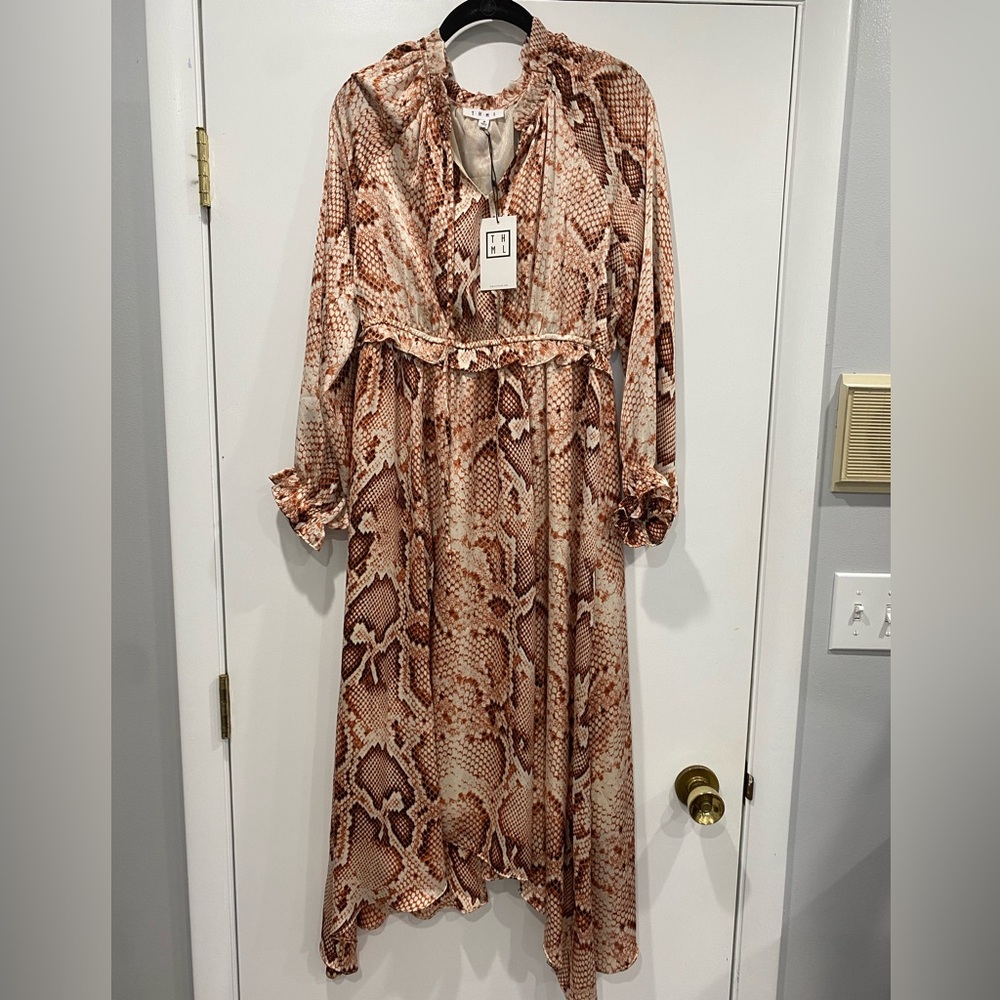 THML Long Sleeve Snake Print Dress
